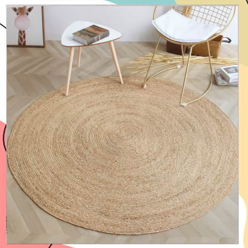 "גילי עגול" - שטיח חבל הודי צמות קלאסי חלק ובהיר