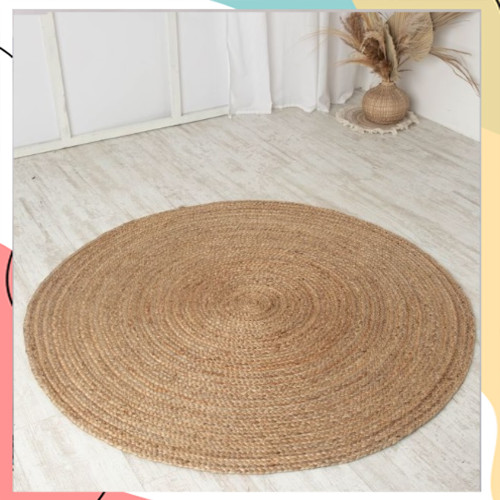 "גילי עגול" - שטיח חבל הודי צמות קלאסי חלק ובהיר