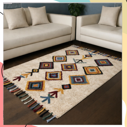 "הינדו" - שטיח 100% כותנה אתני צבעוני ייחודי | עבודת יד