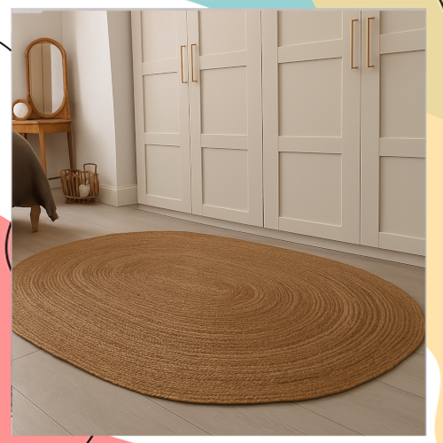 "גילי אובלי" - שטיח חבל הודי רך אובלי בעבודת יד