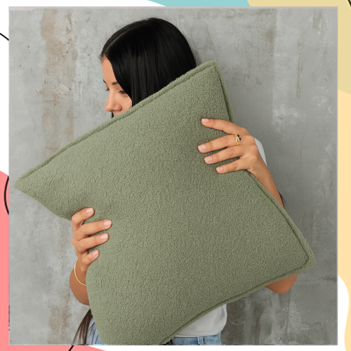 "טדי" - כריות נוי בד בוקלה חלקות במגוון צבעים וגדלים