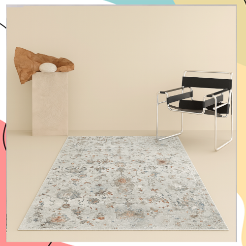 "סטורי" - שטיח פרימיום ויסקוז איכותי בצפיפות חוט גבוהה עם הדפס אתני