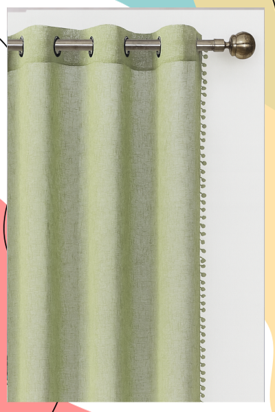 "אודיה" - קולקציית וילונות עדינים דמוי פשתן עם פונפוני בד