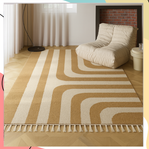 "זוריק" - שטיח יוטה צפוף מעוצב עם רצועות כותנה תלת מימדיות