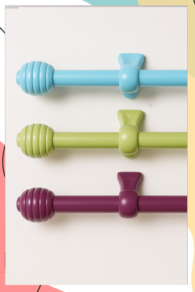 "טימוטי" - מוטות עץ צבעונים לוילון חדר