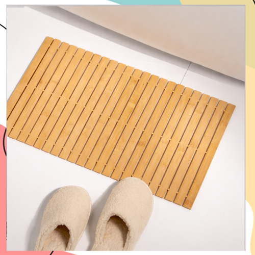 "במבו" - שטיחון אמבט מענפי במבוק טבעי בהיר