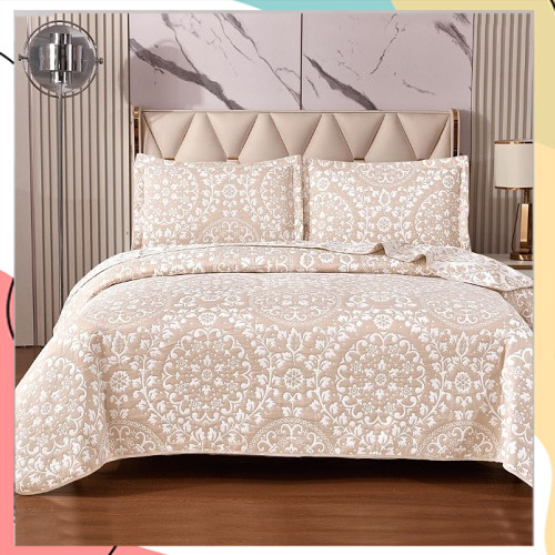 "פלורנס ג'אקרד" - מערכת הכוללת כיסויי מיטה | שמיכת קיץ וסט כריות תואמות