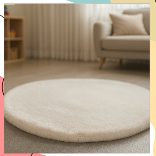 "קואלה" עגול - שטיחי פרווה פלומה ארוכה הכוללים תחתית AntiSlip