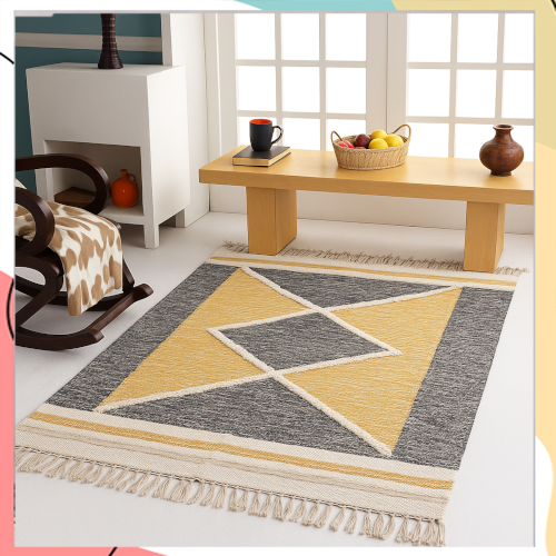"זואי" - שטיח 100% כותנה בעיצוב "בוהושיק"