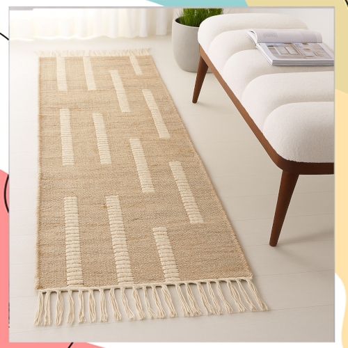 "מטריקס" - שטיח חבל הודי בהיר וצפוף בעיצוב אבסטקרטי מודרני