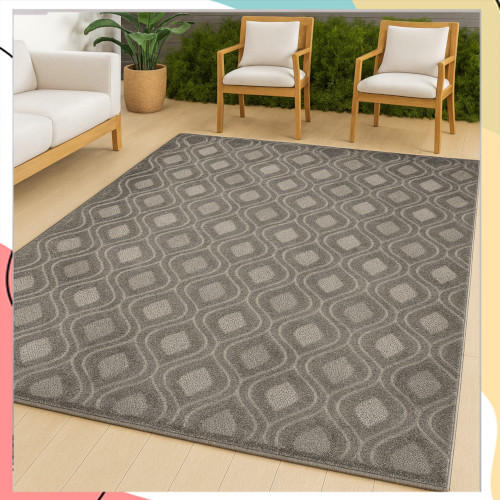 "סיימון" - שטיח "טיפות" מודרני מפרווה רכה קצרה קל לניקוי ובעל תחתית יציבה