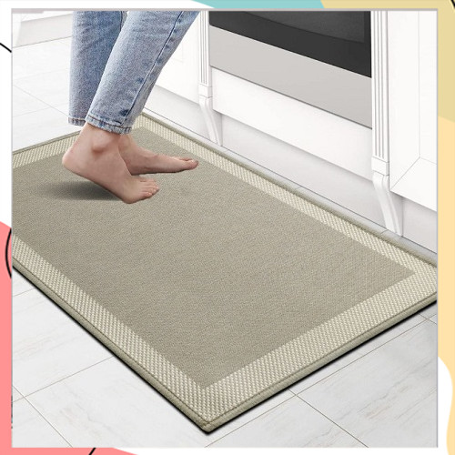 "קנקון ג'אקרד" - שטיחון מטבח\מקלחת דוחה כתמים ונגד החלקה בד דמוי ג'אקרד