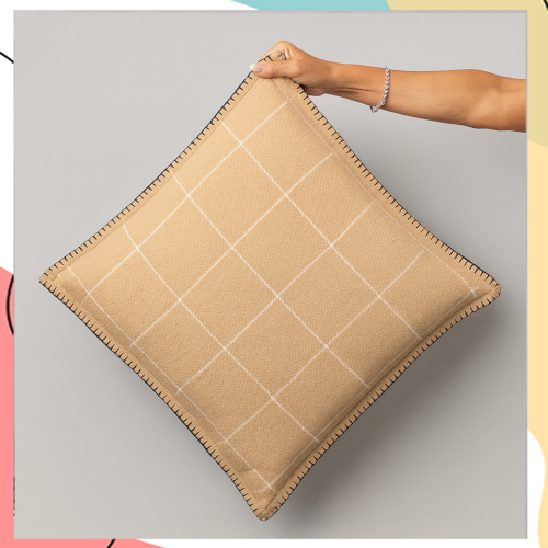 "סאלוט" - כרית נוי מ100% כותנה משבצות בג'