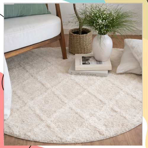 "טרופי" – שטיח כותנה פראית בקוטר 180 עם טקסטורה מעודנת, מראה טבעי ורכות מושלמת