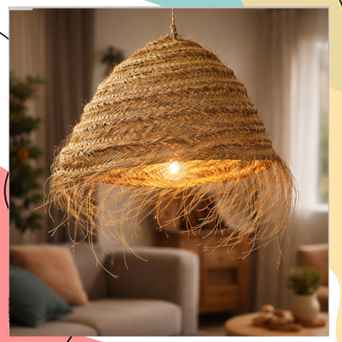 "בבר" – אהיל מנורה מרוקאי אותנטי מקש פראי | 100% עבודת יד