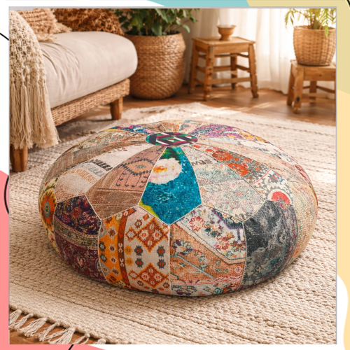 "צ'ארן" – אוטומאן אתני בעבודת יד פסיפס של תרבויות, צבע ואופי | במידה 20*60