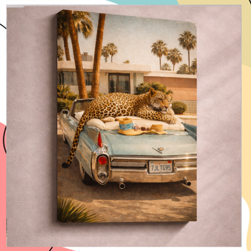 “וינטאג’ ספארי” – יצירה דיגיטלית מודפסת על קנבס פרימיום