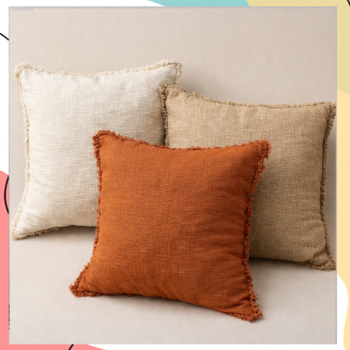 "מורז" - כריות נוי ענקיות מ- 100% פשתן כותנה בעיצוב טבעי | גודל 60*60