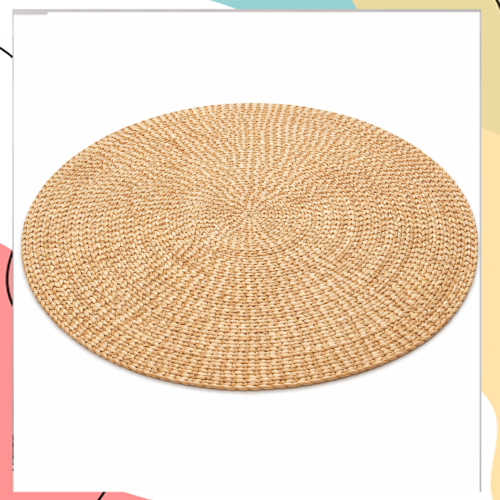 "זמביה" - שטיח עגול 100% עץ בננה | עבודת יד | קוטר 3 מטר