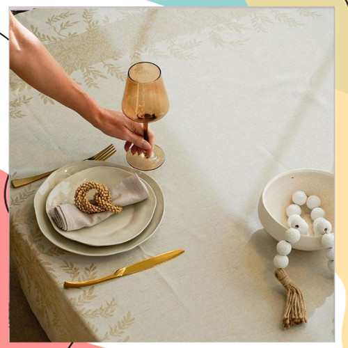 “הראל” — מפות שולחן יוקרתיות עם רקמת ג’אקרד | בקוטר 180 | דוחה כתמים