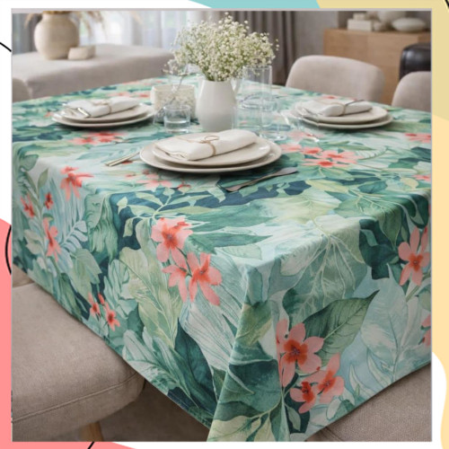 “סלינה” – מפת שולחן פירוחנית מודפסת  | דוחת כתמים ללא גיהוץ